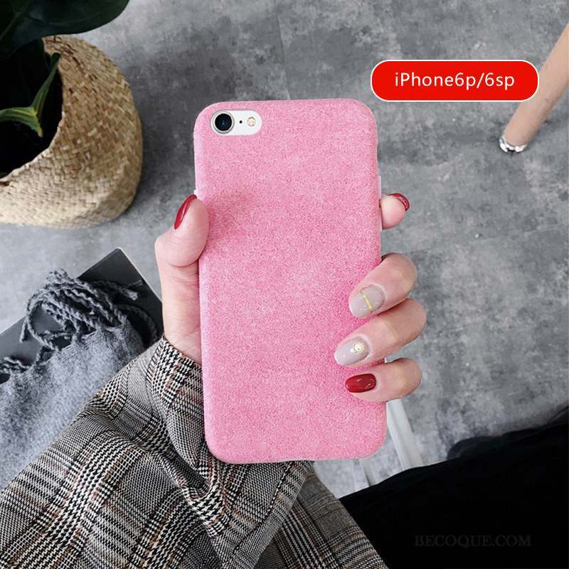 iPhone 6/6s Plus Coque De Téléphone Couleur Unie Personnalité Incassable Noir Peluche