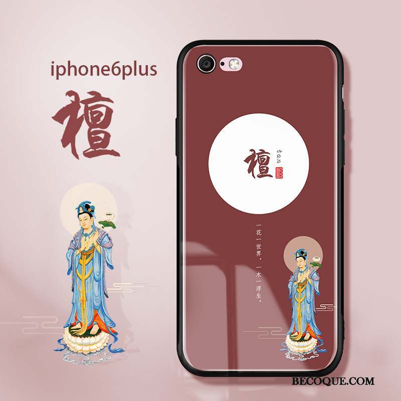 iPhone 6/6s Plus Coque De Téléphone Style Chinois Verre Rouge Créatif Personnalité