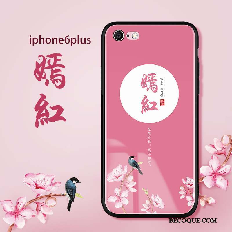 iPhone 6/6s Plus Coque De Téléphone Style Chinois Verre Rouge Créatif Personnalité