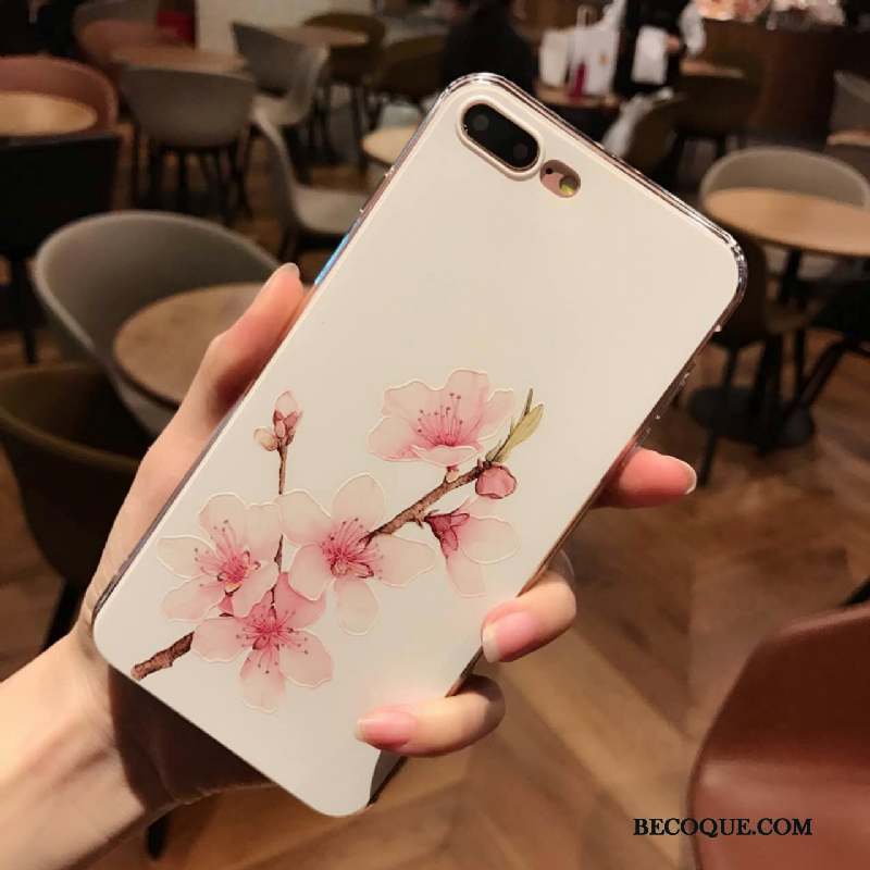 iPhone 6/6s Plus Coque Fluide Doux Incassable Étui Tendance Fleur Vintage