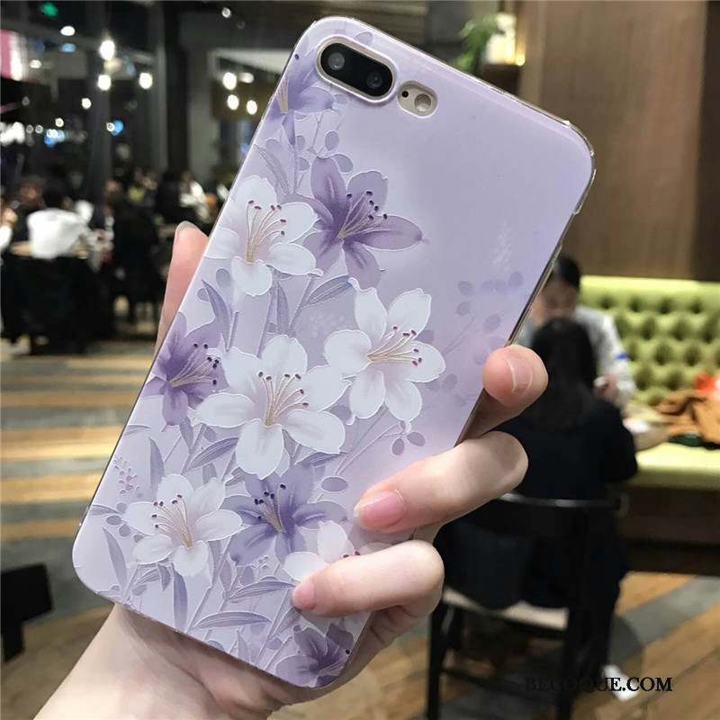 iPhone 6/6s Plus Coque Fluide Doux Incassable Étui Tendance Fleur Vintage