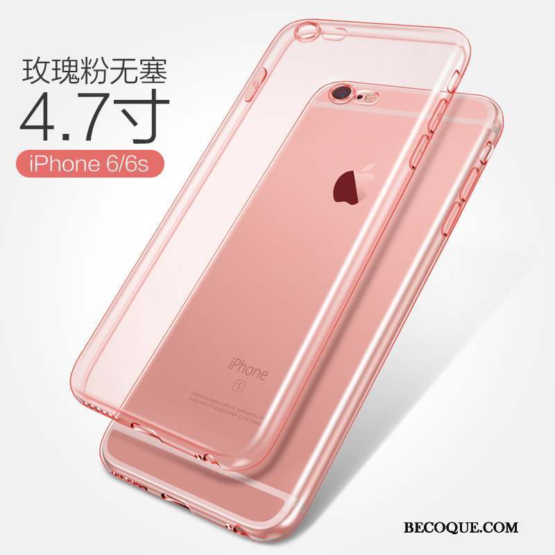 iPhone 6/6s Plus Coque Fluide Doux Protection Étui Rose Incassable Silicone