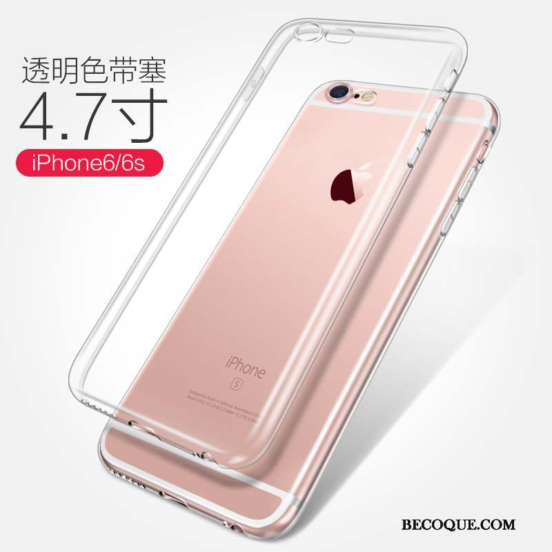 iPhone 6/6s Plus Coque Fluide Doux Protection Étui Rose Incassable Silicone