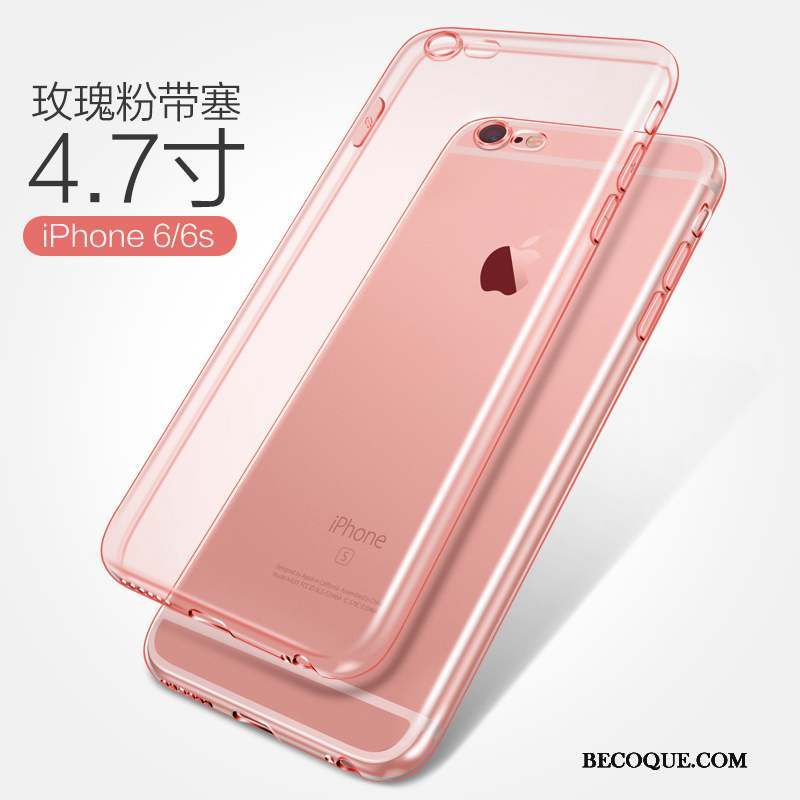 iPhone 6/6s Plus Coque Fluide Doux Protection Étui Rose Incassable Silicone