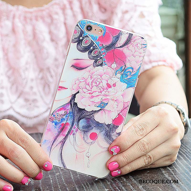 iPhone 6/6s Plus Coque Opéra De Pékin Protection Rose Étui Style Chinois Hua Dan