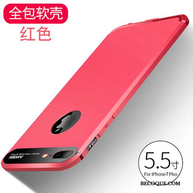 iPhone 6/6s Plus Coque Rouge Tout Compris Silicone Noir Tendance Incassable