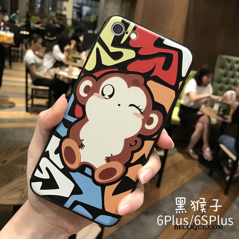 iPhone 6/6s Plus Coque Silicone Tendance Singe Super Mignon Dessin Animé Incassable