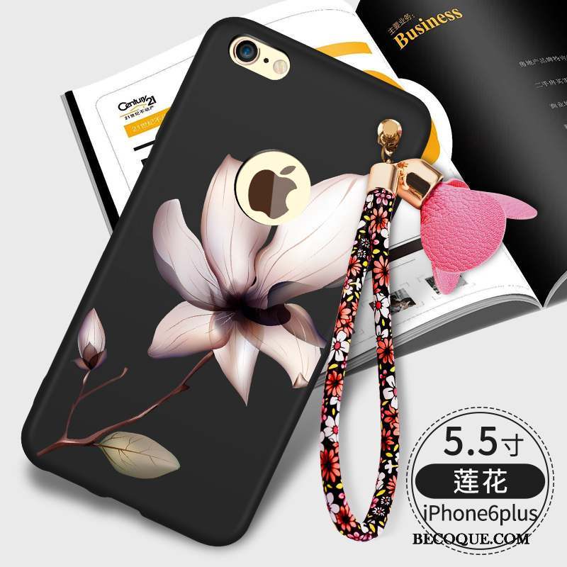 iPhone 6/6s Plus Coque Silicone Étui Personnalité Téléphone Portable Noir Tendance