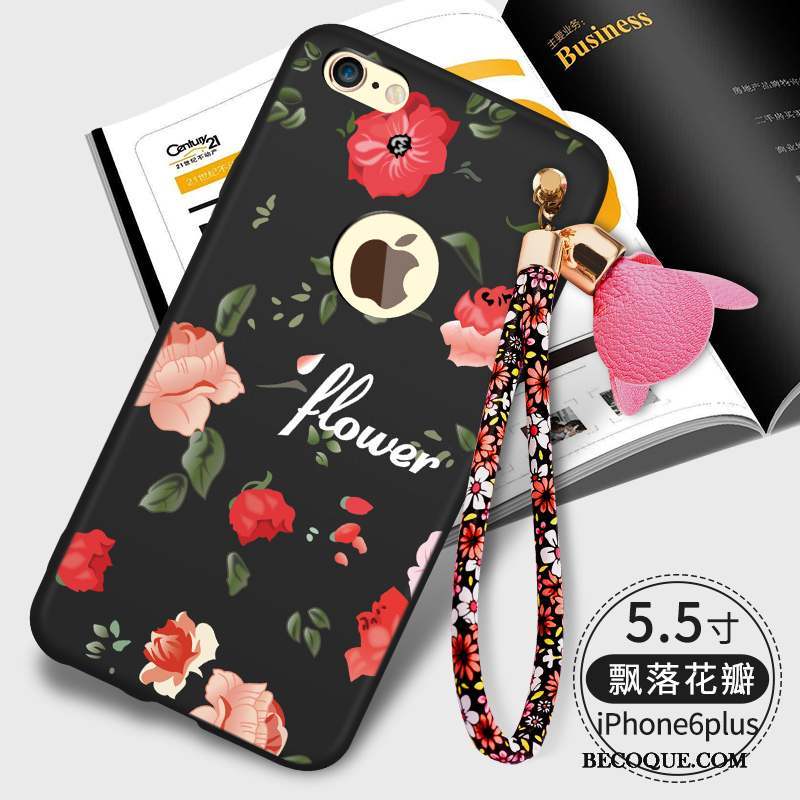 iPhone 6/6s Plus Coque Silicone Étui Personnalité Téléphone Portable Noir Tendance