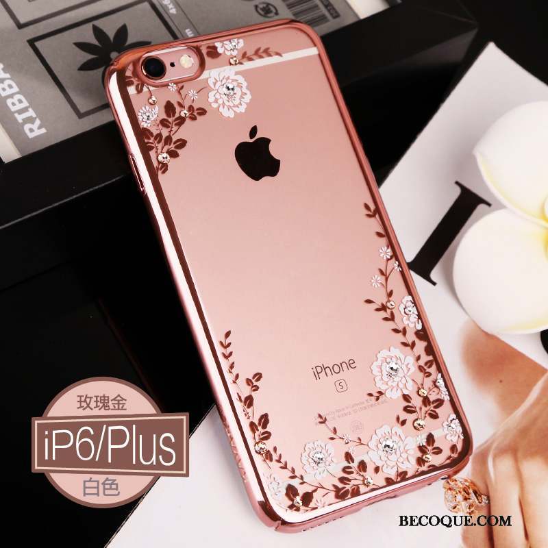 iPhone 6/6s Plus Coque Tout Compris Étui Luxe Strass Or Or Rose