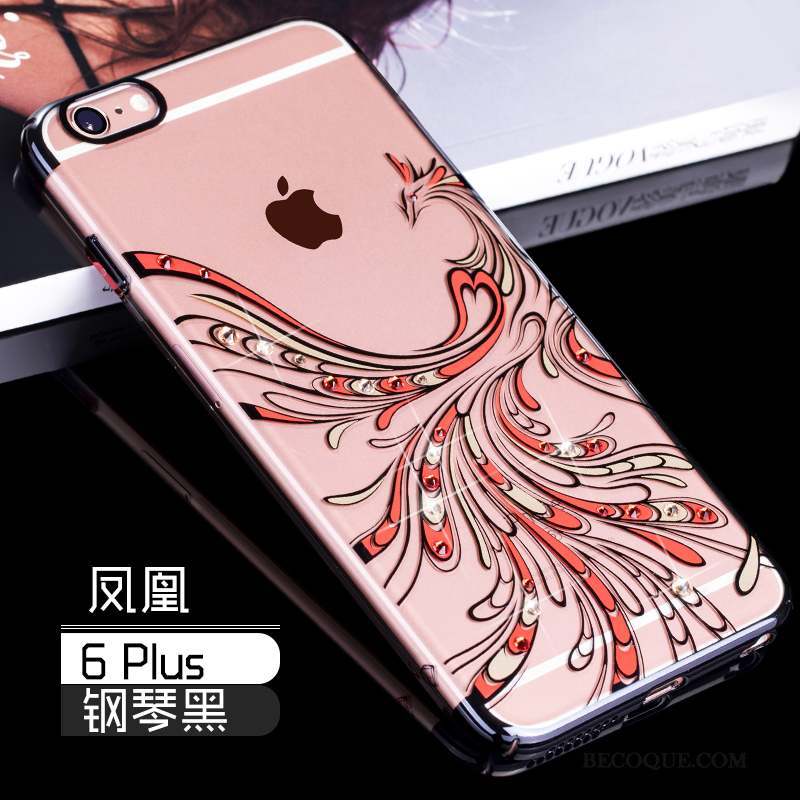 iPhone 6/6s Plus Coque Tout Compris Étui Luxe Strass Or Or Rose