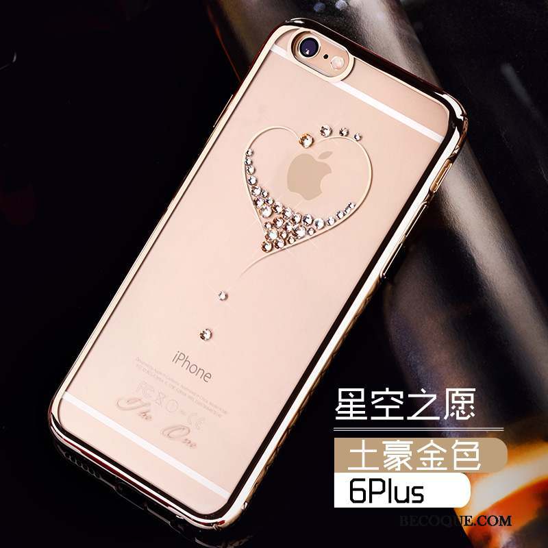 iPhone 6/6s Plus Coque Transparent Mince Tendance Étui Strass Luxe