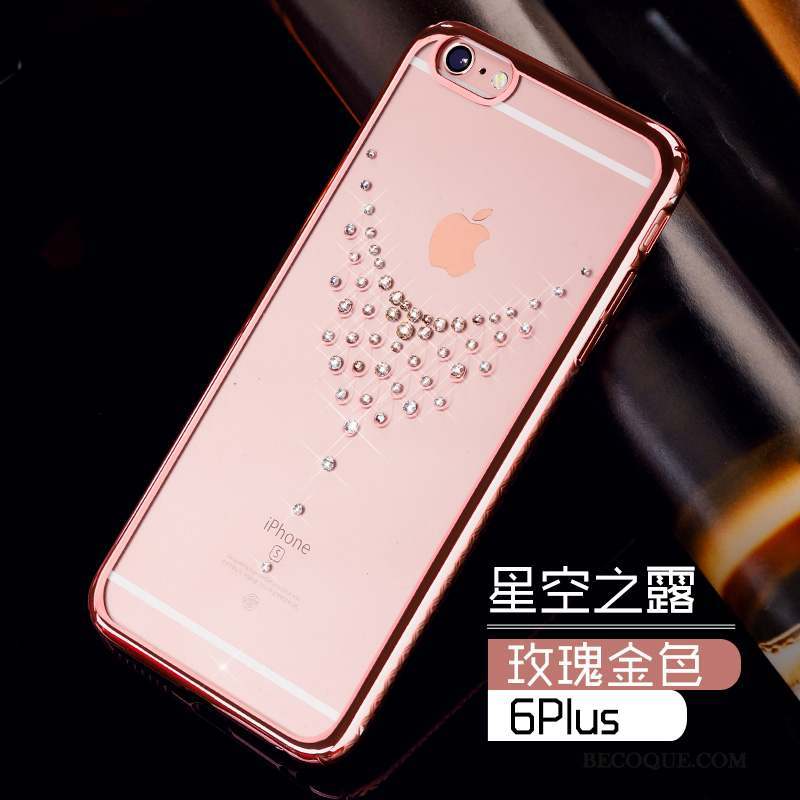 iPhone 6/6s Plus Coque Transparent Mince Tendance Étui Strass Luxe