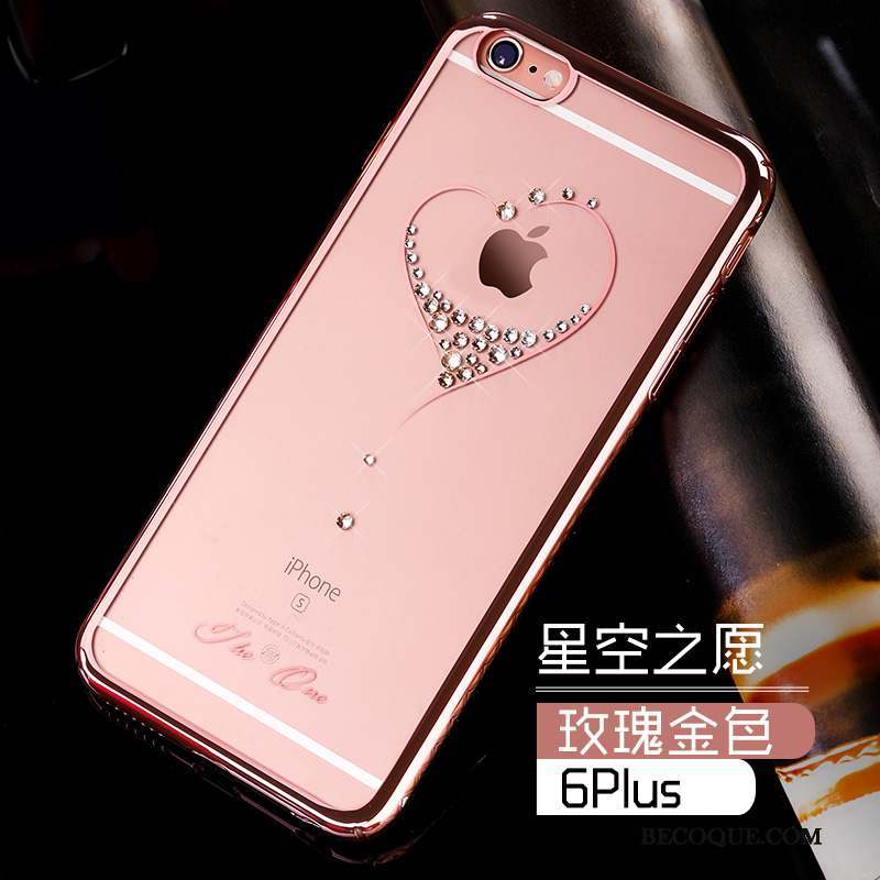 iPhone 6/6s Plus Coque Transparent Mince Tendance Étui Strass Luxe