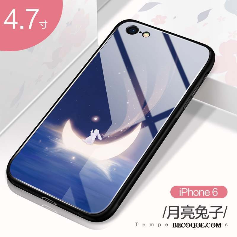 iPhone 6/6s Plus Coque Verre Nouveau Dessin Animé Incassable Tout Compris Bleu