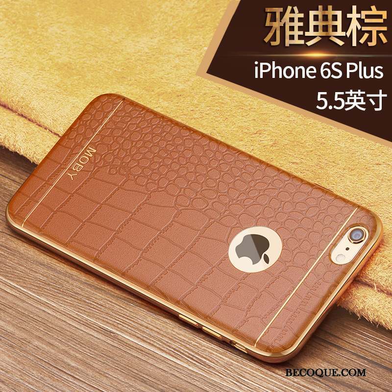 iPhone 6/6s Plus Coque Étui Marron Protection Silicone Business Personnalité