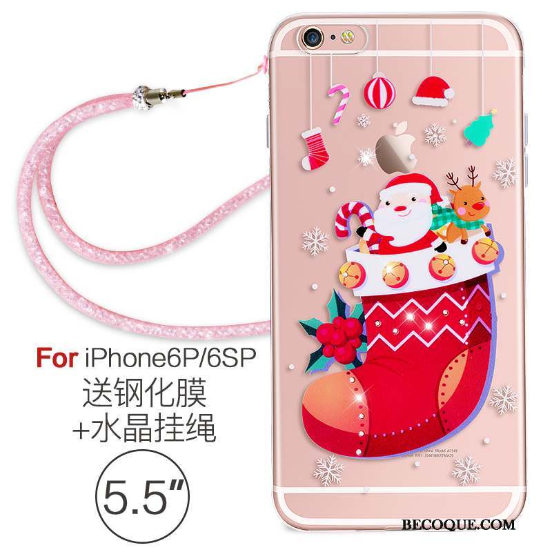 iPhone 6/6s Plus Fluide Doux Ornements Suspendus Strass Étui Silicone Coque De Téléphone