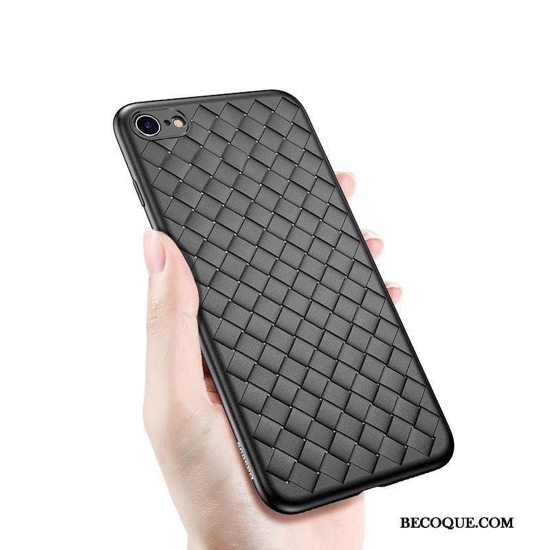 iPhone 6/6s Plus Incassable Coque Noir Tissage De Téléphone Silicone