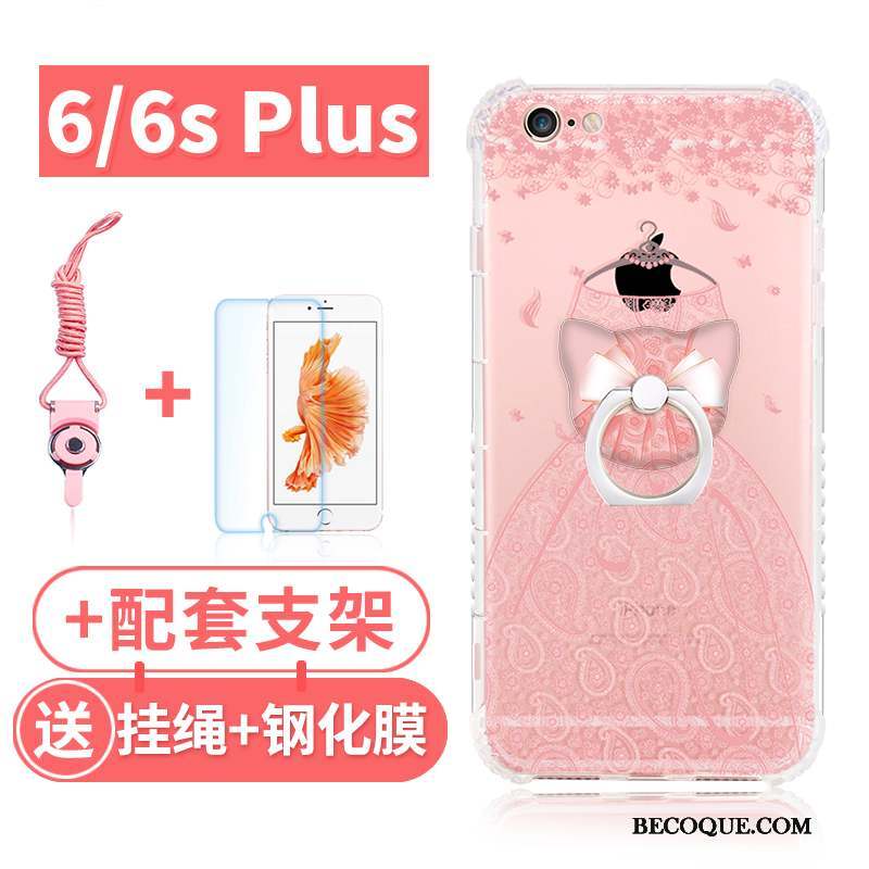 iPhone 6/6s Plus Incassable Tout Compris Étui Coque Ornements Suspendus Rose