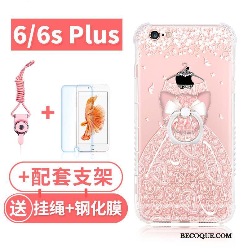 iPhone 6/6s Plus Incassable Tout Compris Étui Coque Ornements Suspendus Rose