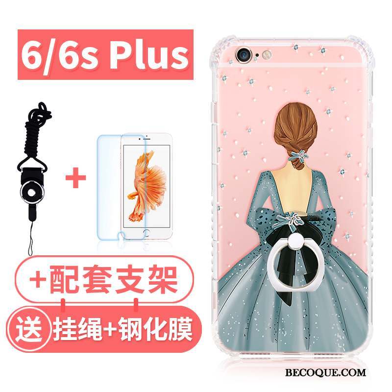 iPhone 6/6s Plus Incassable Tout Compris Étui Coque Ornements Suspendus Rose