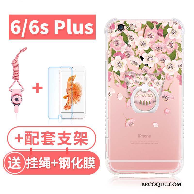 iPhone 6/6s Plus Incassable Tout Compris Étui Coque Ornements Suspendus Rose