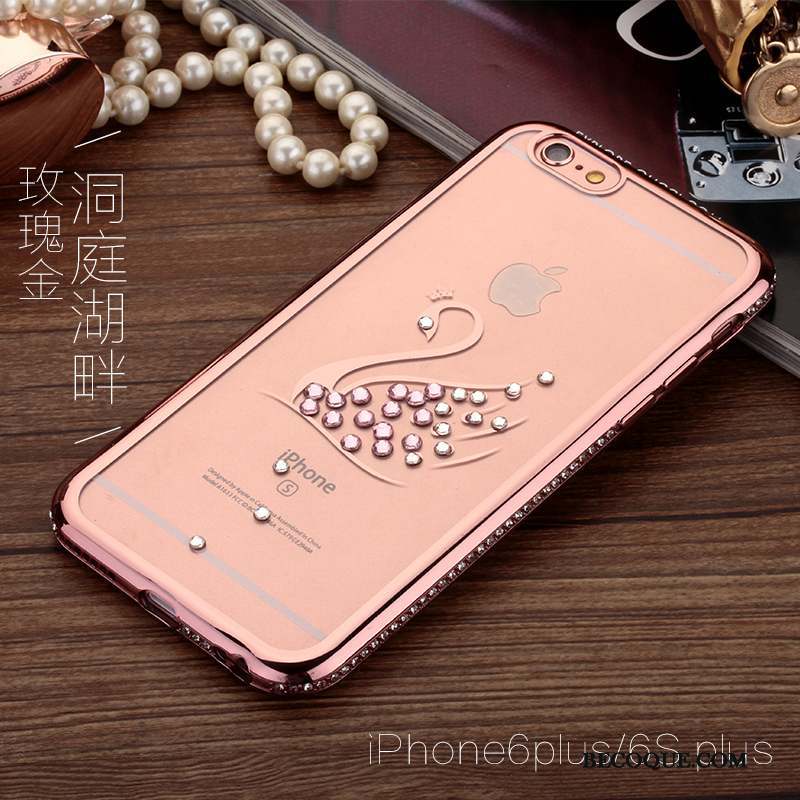 iPhone 6/6s Plus Or Rose Ornements Suspendus Tendance Coque De Téléphone Strass