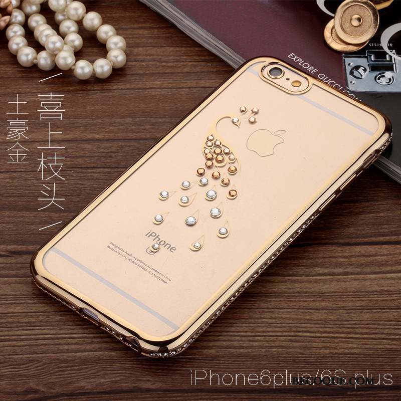 iPhone 6/6s Plus Or Rose Ornements Suspendus Tendance Coque De Téléphone Strass