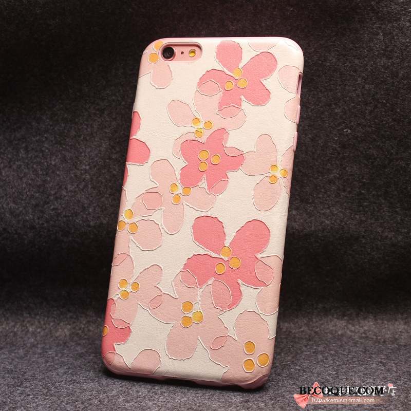 iPhone 6/6s Plus Ornements Suspendus Coque Gaufrage Rose Fluide Doux Créatif