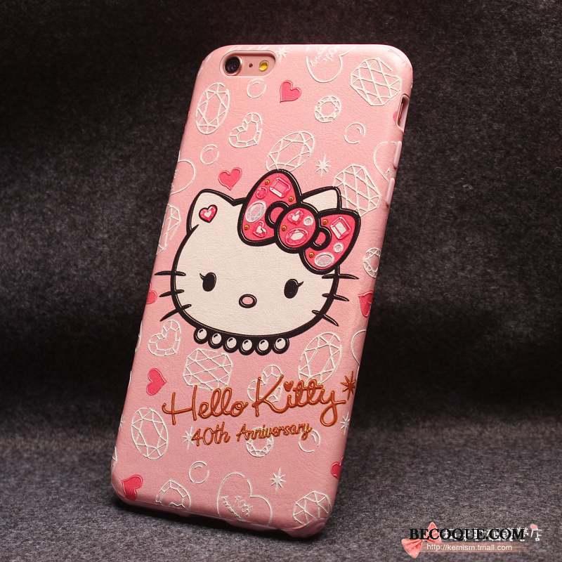 iPhone 6/6s Plus Ornements Suspendus Coque Gaufrage Rose Fluide Doux Créatif