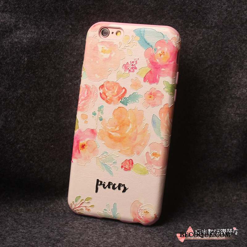 iPhone 6/6s Plus Ornements Suspendus Coque Gaufrage Rose Fluide Doux Créatif