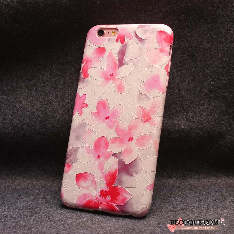 iPhone 6/6s Plus Ornements Suspendus Coque Gaufrage Rose Fluide Doux Créatif
