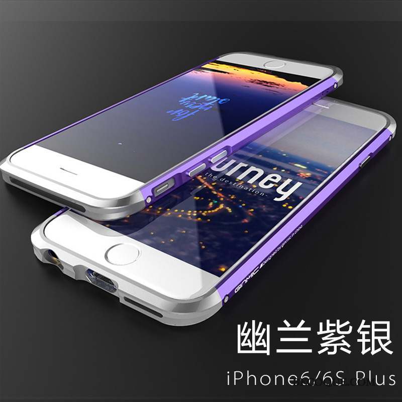 iPhone 6/6s Plus Protection Métal Border Coque De Téléphone Incassable Violet