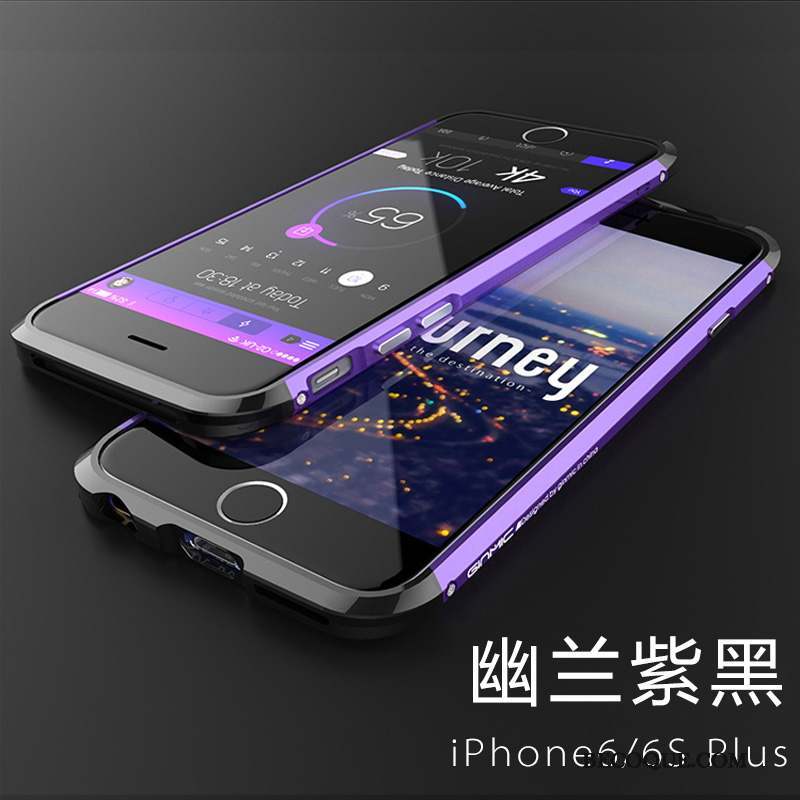 iPhone 6/6s Plus Protection Métal Border Coque De Téléphone Incassable Violet