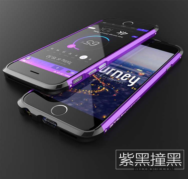 iPhone 6/6s Plus Protection Métal Border Coque De Téléphone Incassable Violet