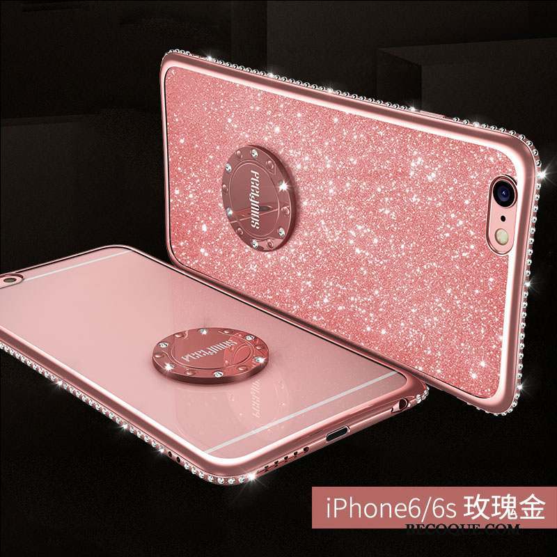 iPhone 6/6s Plus Rouge Silicone Fluide Doux Coque De Téléphone Strass Tendance