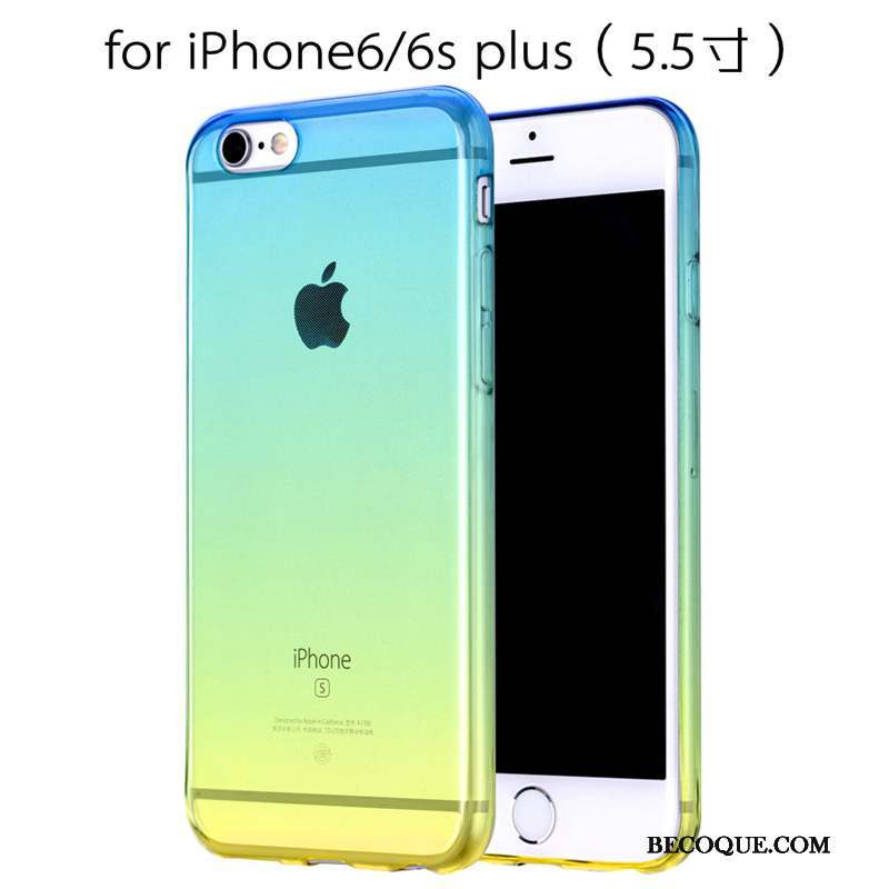 iPhone 6/6s Plus Silicone Coque De Téléphone Créatif Dégradé De Couleur Fluide Doux Personnalité