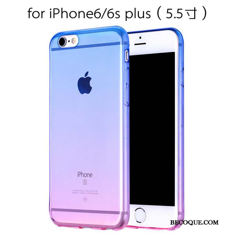 iPhone 6/6s Plus Silicone Coque De Téléphone Créatif Dégradé De Couleur Fluide Doux Personnalité