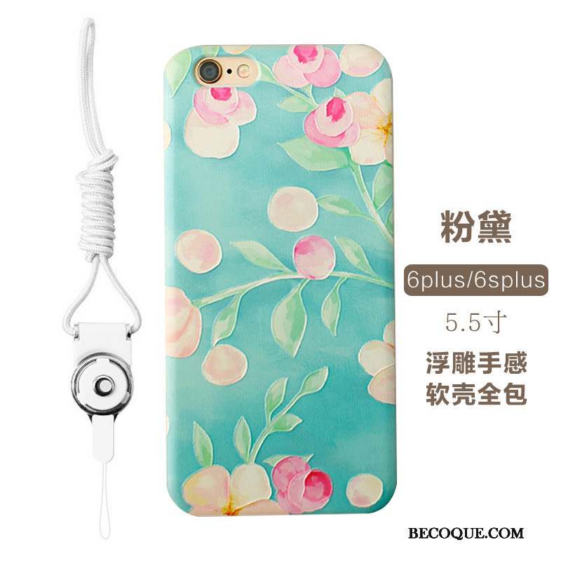 iPhone 6/6s Plus Tout Compris Incassable Fluide Doux Gaufrage Bleu Coque