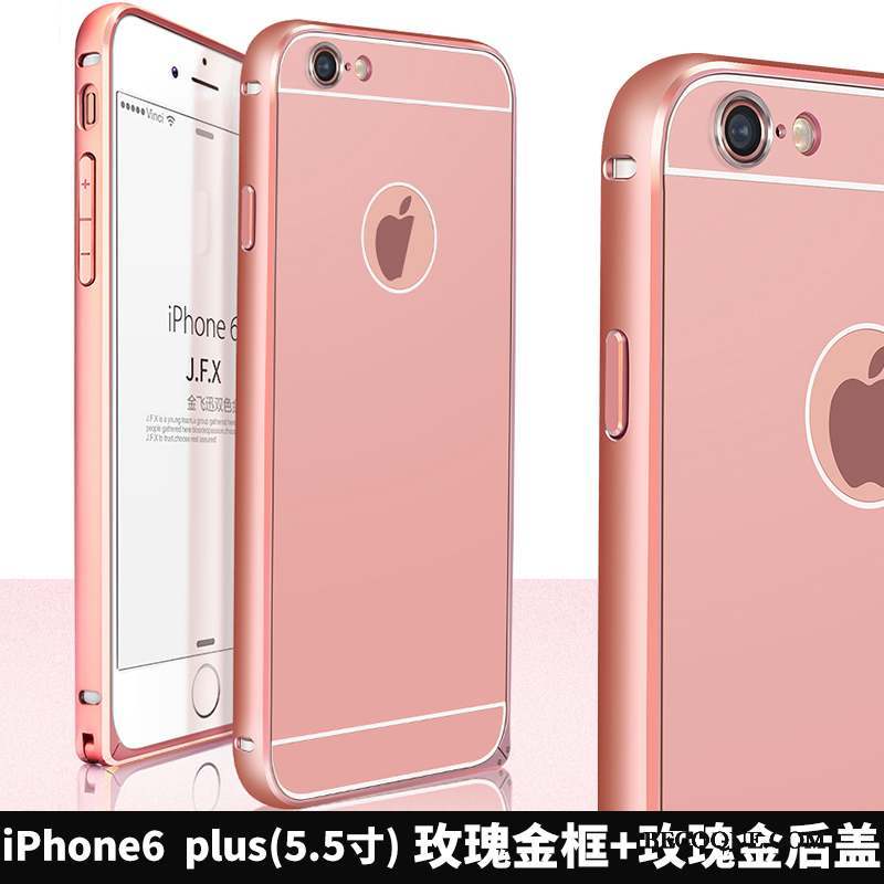 iPhone 6/6s Plus Tout Compris Métal Border Noir Coque Or Rose