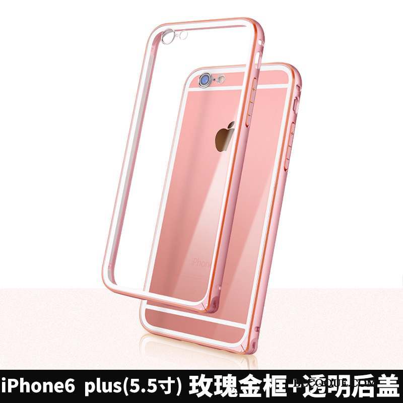 iPhone 6/6s Plus Tout Compris Métal Border Noir Coque Or Rose