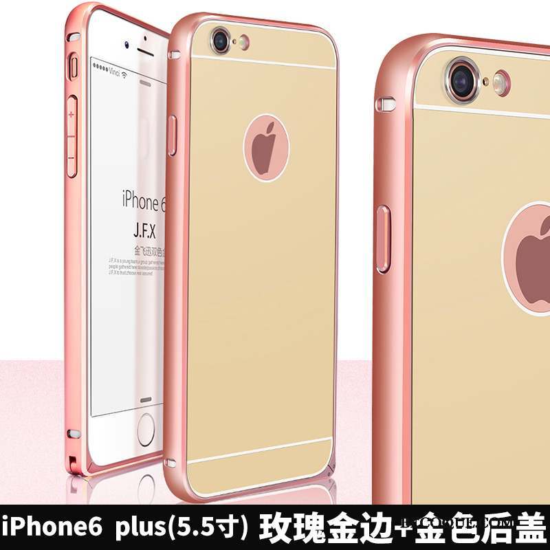iPhone 6/6s Plus Tout Compris Métal Border Noir Coque Or Rose