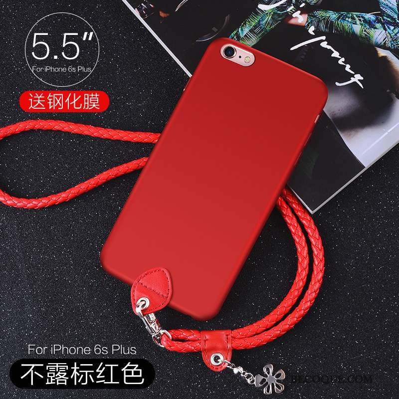 iPhone 6/6s Plus Tout Compris Élégant Coque De Téléphone Noir Marque De Tendance Rouge