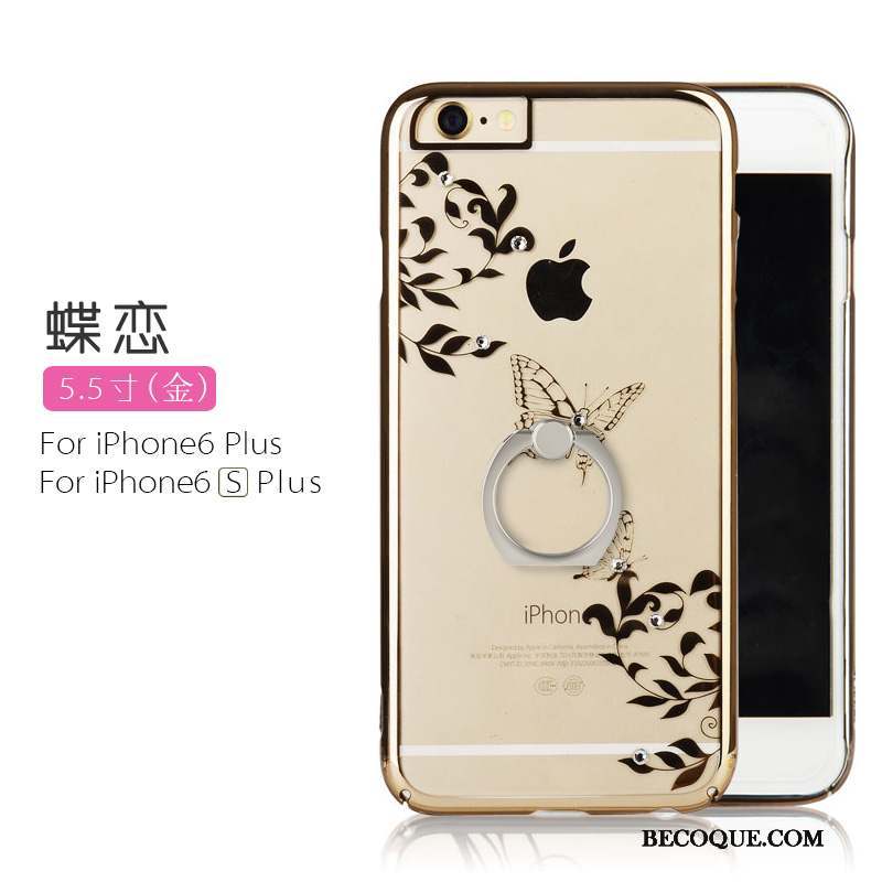 iPhone 6/6s Plus Transparent Gaufrage Coque Strass Rose Créatif