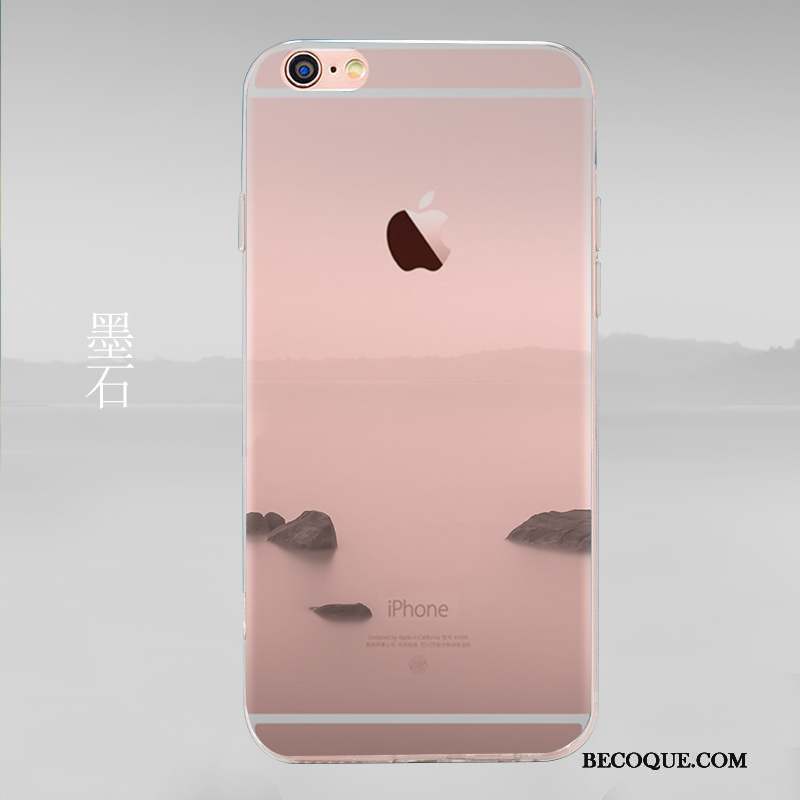 iPhone 6/6s Plus Transparent Protection Rose Peinture Difficile Coque De Téléphone