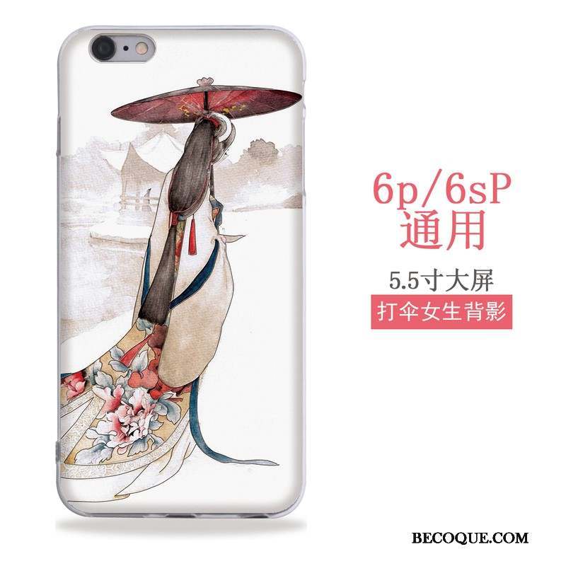 iPhone 6/6s Plus Étui Gaufrage Art Vent Style Chinois Coque De Téléphone