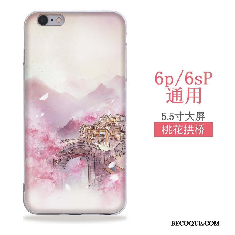 iPhone 6/6s Plus Étui Gaufrage Art Vent Style Chinois Coque De Téléphone