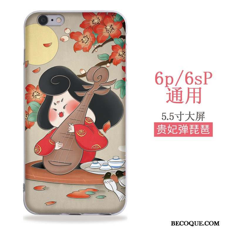 iPhone 6/6s Plus Étui Gaufrage Art Vent Style Chinois Coque De Téléphone