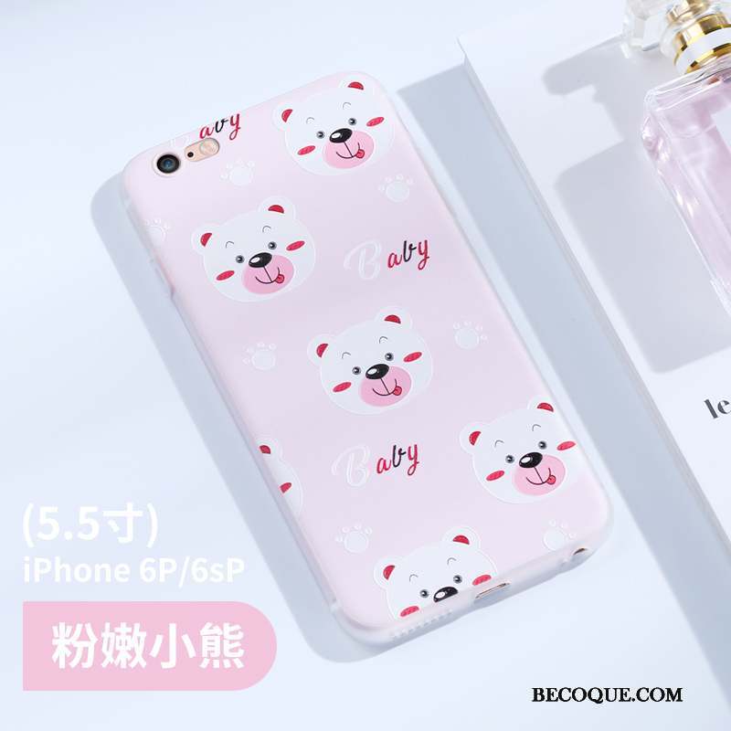 iPhone 6/6s Plus Étui Rose Coque De Téléphone Ornements Suspendus Transparent Incassable