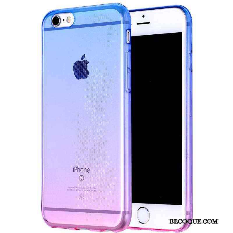 iPhone 6/6s Pu Transparent Coque De Téléphone Tout Compris Bleu Fluide Doux